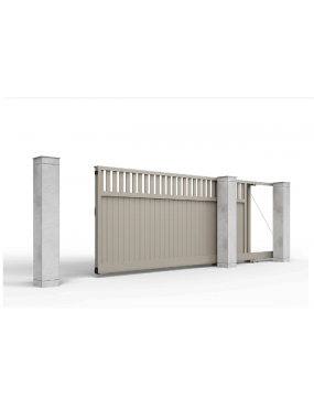 Откатные ворота ALUTECH Prestige, заполнение - комбинированное