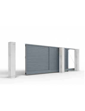 Откатные ворота ALUTECH Prestige, заполнение - жалюзи