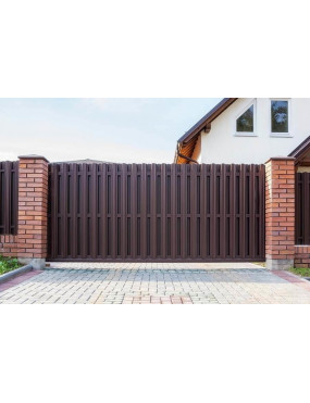 Откатные ворота СтройМет, заполнение - штакетник