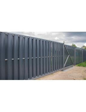 Откатные ворота СтройМет, заполнение - штакетник