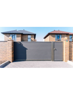 Откатные ворота СтройМет, заполнение - профнастил