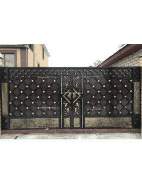 Откатные ворота СтройМет, заполнение - кованое